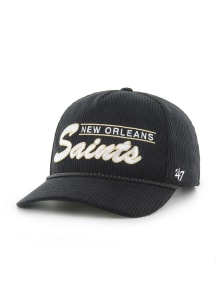 47 New Orleans Saints Double Header Corduroy Hitch Adjustable Hat - Black