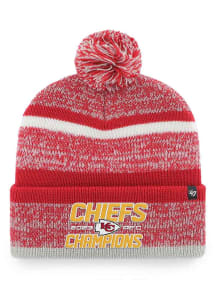 47 Kansas City Chiefs Red 2023 AFC Conference Champs Northward Cuff Mens Knit Hat