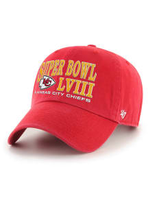47 Kansas City Chiefs Super Bowl LVIII Team ID Clean Up Adjustable Hat - Red