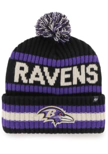 47 Baltimore Ravens Black Bering Cuff Mens Knit Hat