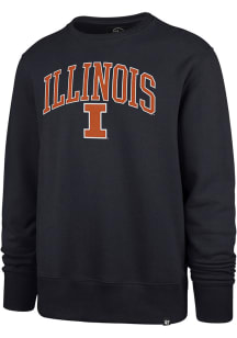 Mens Illinois Fighting Illini Navy Blue 47 Arch Gamebreak Crew Sweatshirt