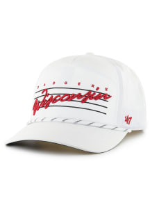47 White Wisconsin Badgers Downburst Hitch Adjustable Hat