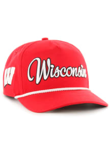 47 Red Wisconsin Badgers Overhand Script Hitch Adjustable Hat
