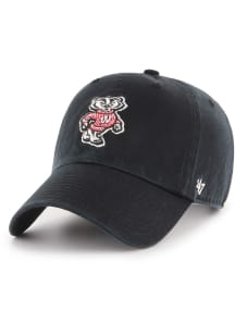 47 Black Wisconsin Badgers Clean Up Adjustable Hat