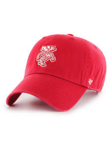 47 Red Wisconsin Badgers Clean Up Adjustable Hat
