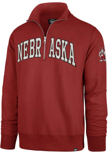 Mens Nebraska Cornhuskers Red 47 Striker Qtr Zip Fashion Pullover