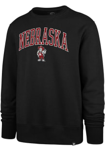 Mens Nebraska Cornhuskers Black 47 Arch Gamebreak Crew Sweatshirt