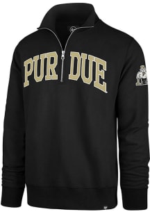 Mens Purdue Boilermakers Black 47 Striker Qtr Zip Fashion Pullover