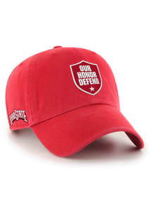 47 Ohio State Buckeyes Our Honor Defend Clean Up Adjustable Hat - Red