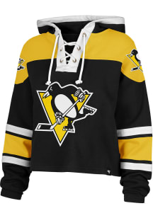 47 Pittsburgh Penguins Womens Black Retro Ice Hooded Sweatshirt