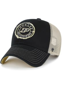 47 Black Purdue Boilermakers Garland Clean Up Adjustable Hat