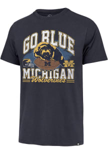 47 Michigan Wolverines Navy Blue Quarterback Breakout Franklin Short Sleeve Fashion T Shirt