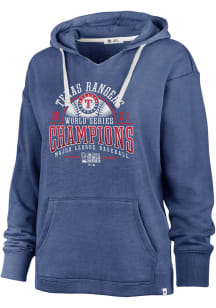 47 Texas Rangers Womens Blue 2023 WS Champions Playoff Kennedy Hooded Sweatshirt