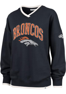 47 Denver Broncos Womens Navy Blue Clubhouse Daze Crew Sweatshirt