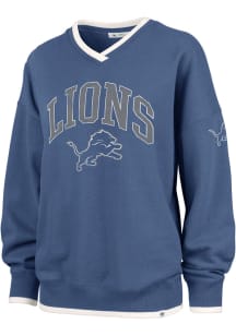 47 Detroit Lions Womens Blue Clubhouse Daze Crew Sweatshirt