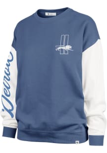 47 Detroit Lions Womens Blue Gridiron Andie Crew Sweatshirt