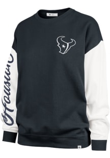 47 Houston Texans Womens Navy Blue Gridiron Andie Crew Sweatshirt
