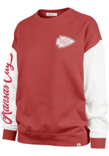 47 Kansas City Chiefs Womens Red Gridiron Andie Crew Sweatshirt