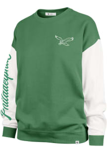 47 Philadelphia Eagles Womens Kelly Green Gridiron Andie Crew Sweatshirt