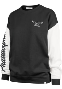 47 Philadelphia Eagles Womens Black Gridiron Andie Crew Sweatshirt