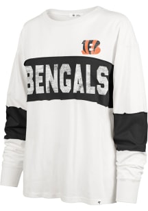 47 Cincinnati Bengals Womens White Clubhouse Taylor LS Tee