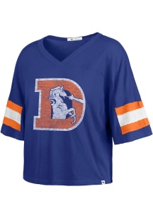 47 Denver Broncos Womens Blue Gridiron Scout Short Sleeve T-Shirt