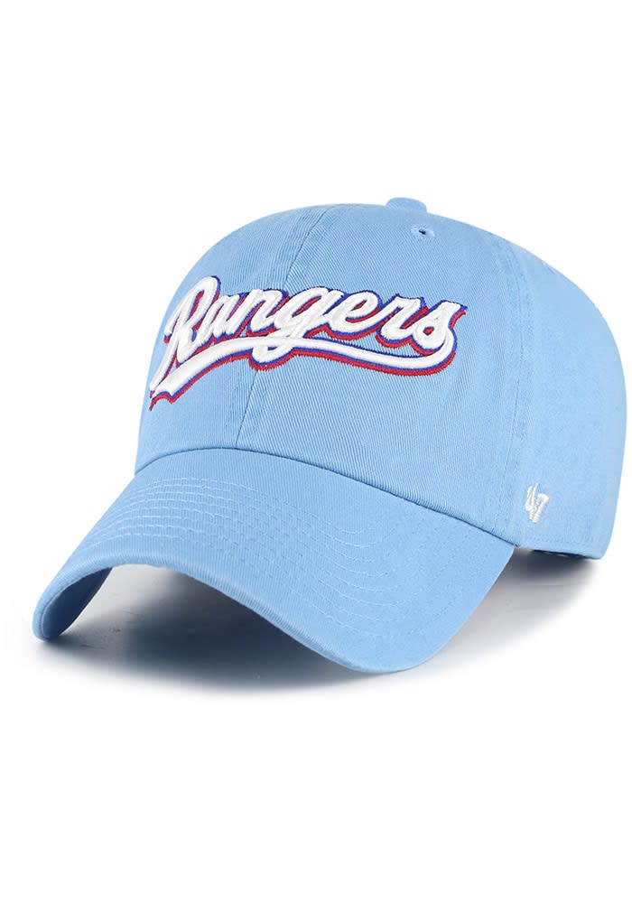 47 Texas Rangers COLUMBIABLUE Script Clean Up Adjustable Hat - 48017030