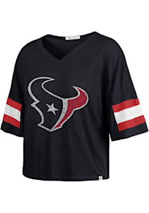 47 Houston Texans Womens Navy Blue Gridiron Scout Short Sleeve T-Shirt
