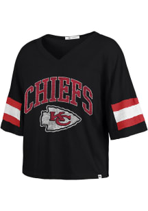 47 Kansas City Chiefs Womens Black Gridiron Scout Short Sleeve T-Shirt