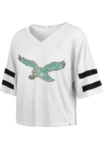 47 Philadelphia Eagles Womens White Gridiron Scout Short Sleeve T-Shirt