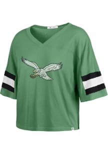 47 Philadelphia Eagles Womens Kelly Green Gridiron Scout Short Sleeve T-Shirt