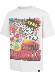 47 Louisville Cardinals White Bonanza Vintage National Champs Short Sleeve Fashion T Shirt