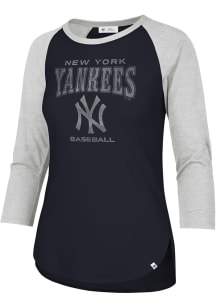 47 New York Yankees Womens Navy Blue Frankie LS Tee