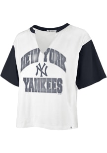 47 New York Yankees Womens White Dolly Short Sleeve T-Shirt