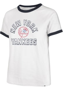 47 New York Yankees Womens White Peyton Short Sleeve T-Shirt