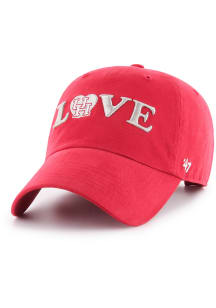 47 Houston Cougars Red Love Script Clean Up Womens Adjustable Hat
