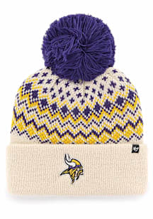 47 Minnesota Vikings Ivory Elsa Cuff Womens Knit Hat