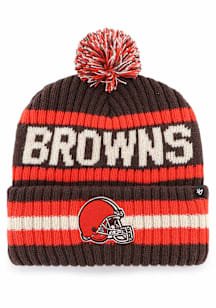 47 Cleveland Browns Brown Bering Cuff Design Mens Knit Hat