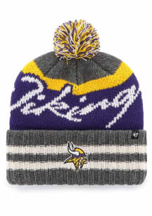 47 Minnesota Vikings Grey Hyperbolic Cuff Mens Knit Hat