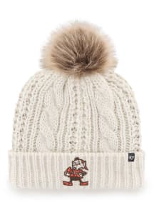 47 Cleveland Browns White Retro Meeko Cuff Womens Knit Hat