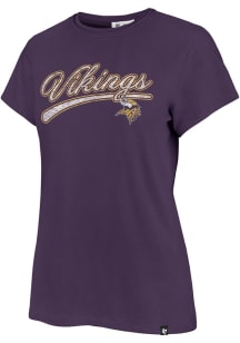 47 Minnesota Vikings Womens Purple Believer Frankie Short Sleeve T-Shirt