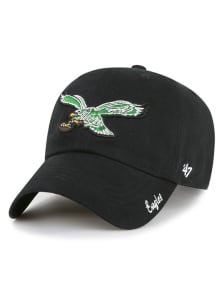 47 Philadelphia Eagles Black Miata Clean Up Womens Adjustable Hat