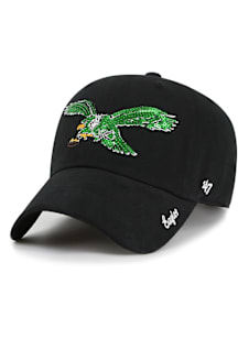47 Philadelphia Eagles Black Retro Sparkle 47 Clean Up Womens Adjustable Hat