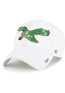 47 Philadelphia Eagles White Retro Sparkle 47 Clean Up Womens Adjustable Hat