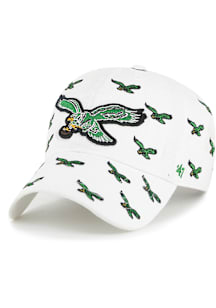 47 Philadelphia Eagles White Confetti Clean Up Design Womens Adjustable Hat