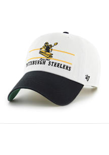 47 Pittsburgh Steelers Double Header Clean Up Adjustable Hat - White