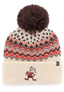 47 Cleveland Browns Ivory Elsa Cuff Womens Knit Hat