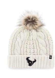 47 Houston Texans White Meeko Cuff Pom Womens Knit Hat