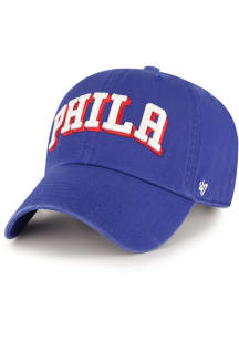47 Philadelphia 76ers Script Clean Up Adjustable Hat - Blue