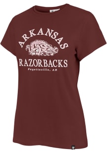 47 Arkansas Razorbacks Womens Red Fresh Start Frankie Short Sleeve T-Shirt